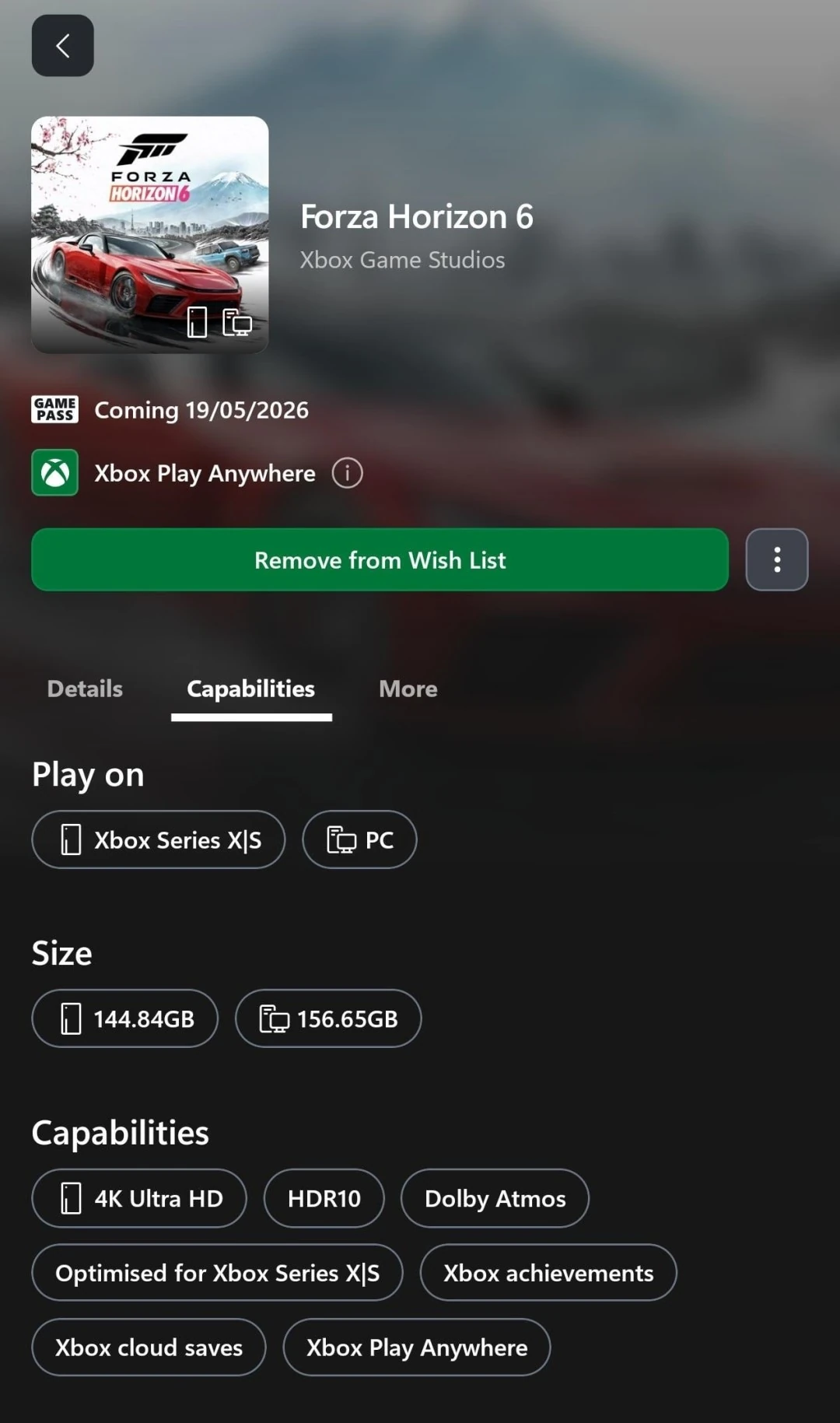 Forza Horizon 6 PC Version Size is 160GB, Requires SSD